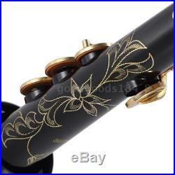 Ammoon Brass Straight Soprano Sax Saxophone Bb B Flat with Case Musical Gift
