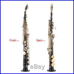 Ammoon Brass Straight Soprano Saxophone Bb B Flat+ Case Straps New Gift Durable