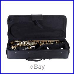 Ammoon Eb Alto Saxophone Brass Lacquered Gold E Flat Sax 82Z Key with Case