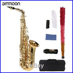 Ammoon bE Alto Saxophone Brass Lacquered Gold E Flat Sax 802 Key Type +Case Hot