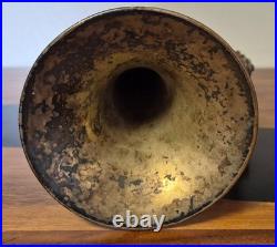 Antique 1915 Floral Engraved Frank Holton Chicago SilverPlated Cornet-For Repair