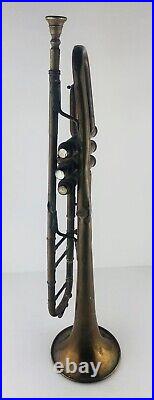 Antique A. K. Huttle Graslitz Engraved Trumpet Grand Prix Mother of Pearl Valves