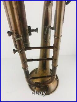 Antique A. K. Huttle Graslitz Engraved Trumpet Grand Prix Mother of Pearl Valves