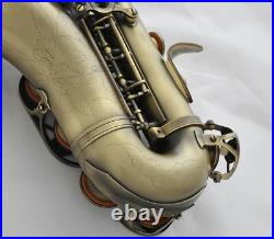 Antique Brass Curved Soprano Saxophone Bb Sax High F# Ablone shell Key with Case