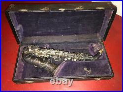 Antique Buescher 1914 True Tone Low Pitch Saxophone S/N 134633 In Case