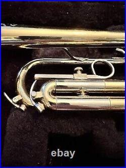 Antique Buescher Trumpet Aristocrat With A Vincent Bach Mouth Piece and case