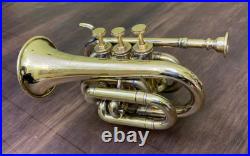 Antique Compact Bugle horn exudes Instrument Super Brass Premium Mouthpiece Gift