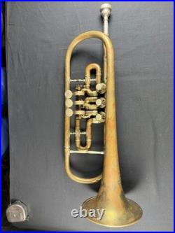 Antique Early SACHS SCHUSTER & Co. MARKNEUKIRCHEN TRUMPET with ROTARY VALVES