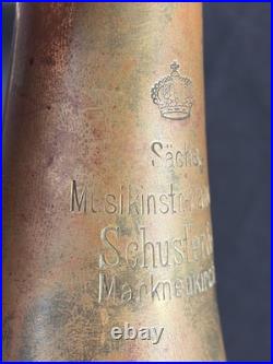 Antique Early SACHS SCHUSTER & Co. MARKNEUKIRCHEN TRUMPET with ROTARY VALVES