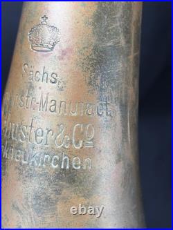 Antique Early SACHS SCHUSTER & Co. MARKNEUKIRCHEN TRUMPET with ROTARY VALVES