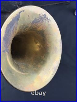 Antique Early SACHS SCHUSTER & Co. MARKNEUKIRCHEN TRUMPET with ROTARY VALVES