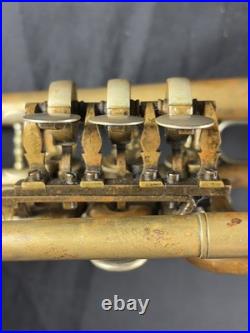 Antique Early SACHS SCHUSTER & Co. MARKNEUKIRCHEN TRUMPET with ROTARY VALVES
