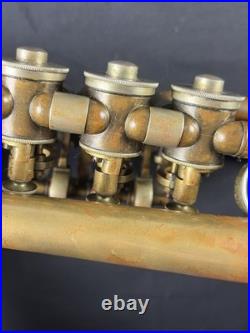 Antique Early SACHS SCHUSTER & Co. MARKNEUKIRCHEN TRUMPET with ROTARY VALVES