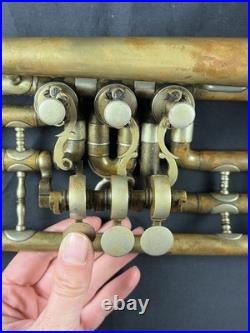 Antique Early SACHS SCHUSTER & Co. MARKNEUKIRCHEN TRUMPET with ROTARY VALVES