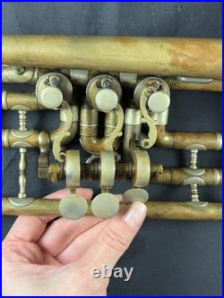 Antique Early SACHS SCHUSTER & Co. MARKNEUKIRCHEN TRUMPET with ROTARY VALVES