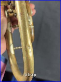 Antique Early SACHS SCHUSTER & Co. MARKNEUKIRCHEN TRUMPET with ROTARY VALVES