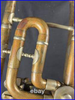 Antique Early SACHS SCHUSTER & Co. MARKNEUKIRCHEN TRUMPET with ROTARY VALVES