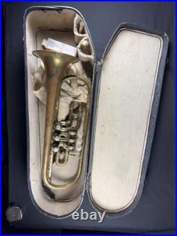 Antique Early SACHS SCHUSTER & Co. MARKNEUKIRCHEN TRUMPET with ROTARY VALVES