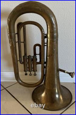Antique French Brass Eb Alto Horn (Baritone) E. Couesnon Quillard -Lafayette