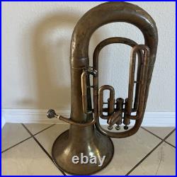 Antique French Brass Eb Alto Horn (Baritone) E. Couesnon Quillard -Lafayette