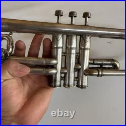 Antique Lyon & Healy Trumpet Silver Plated Made In Chicago USA With Case 1920s