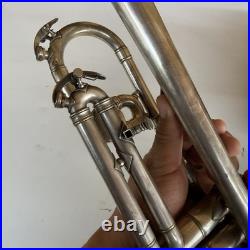 Antique Lyon & Healy Trumpet Silver Plated Made In Chicago USA With Case 1920s