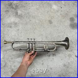 Antique Lyon & Healy Trumpet Silver Plated Made In Chicago USA With Case 1920s