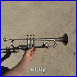 Antique Lyon & Healy Trumpet Silver Plated Made In Chicago USA With Case 1920s