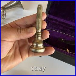 Antique Lyon & Healy Trumpet Silver Plated Made In Chicago USA With Case 1920s