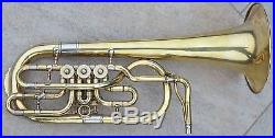 Antique Robert Piering Adorf German Tenor Horn D, F and Eb crooks- RARE