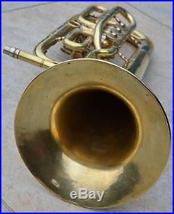 Antique Robert Piering Adorf German Tenor Horn D, F and Eb crooks- RARE