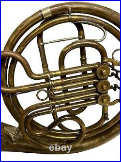 Antique french horns brass Musical Instrument Engraved alexandre