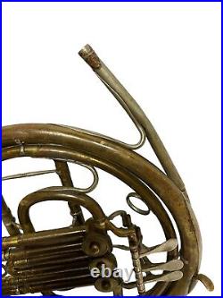 Antique french horns brass Musical Instrument Engraved alexandre