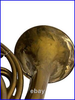 Antique french horns brass Musical Instrument Engraved alexandre