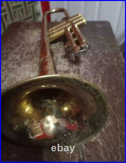 Antique vintage trumpet brass instruments