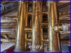 Antoine Courtois Paris Brass Bb Trumpet Cornet with Leblanc Case 1930-1938 #3288