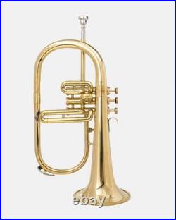 BB FlugelHorn 3 valve Brass With Hard Case and Mouthpiece