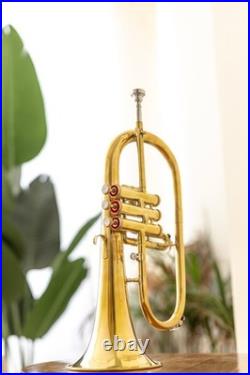 BB FlugelHorn 3 valve Brass With Hard Case and Mouthpiece