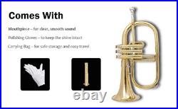 BB FlugelHorn 3 valve Brass With Hard Case and Mouthpiece