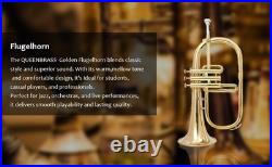 BB FlugelHorn 3 valve Brass With Hard Case and Mouthpiece
