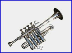 BEST GIFT FOR SON Sai Musical Piccolo Trumpet Bb Nickel Silver with Case MP
