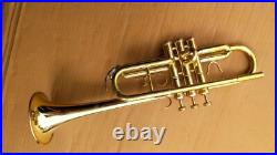 BRAND NEW BRASS FINISH Bb FLAT TRUMPET C FREE HARD CASE +MouthPiece+FAST SHIP