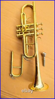BRAND NEW BRASS FINISH Bb FLAT TRUMPET C FREE HARD CASE +MouthPiece+FAST SHIP
