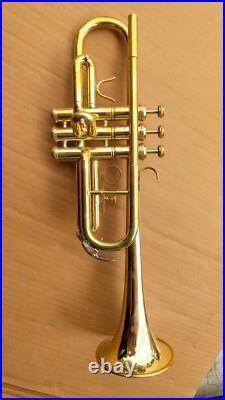 BRAND NEW BRASS FINISH Bb FLAT TRUMPET C FREE HARD CASE +MouthPiece+FAST SHIP