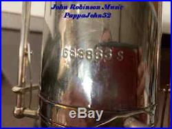 BUESCHER 400 Eb BARI SAX Baritone Saxophone RESTORED Orig Silver Finish 1976