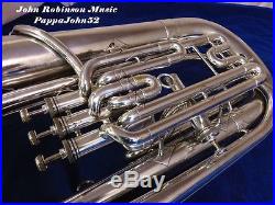 BUESCHER DOUBLE BELL Euphonium Baritone horn RESTORED Orig silver finish 1929