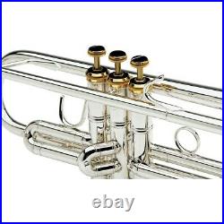 Bach 180S Custom Stradivarius Bb Trumpet FREE Upgrades 180WB Silver Gold Trim