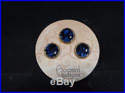 Bach Custom 24K Gold Trumpet Buttons by Noteworthy Music Products Blue Satin