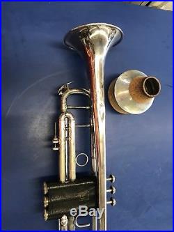 Bach Stradivarius Bb Trumpet Model 43 Silver with Case Playing Condition