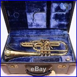 Bach Stradivarius Model 182 Professional Flugelhorn SN 129726 GOLD PLATE WOW